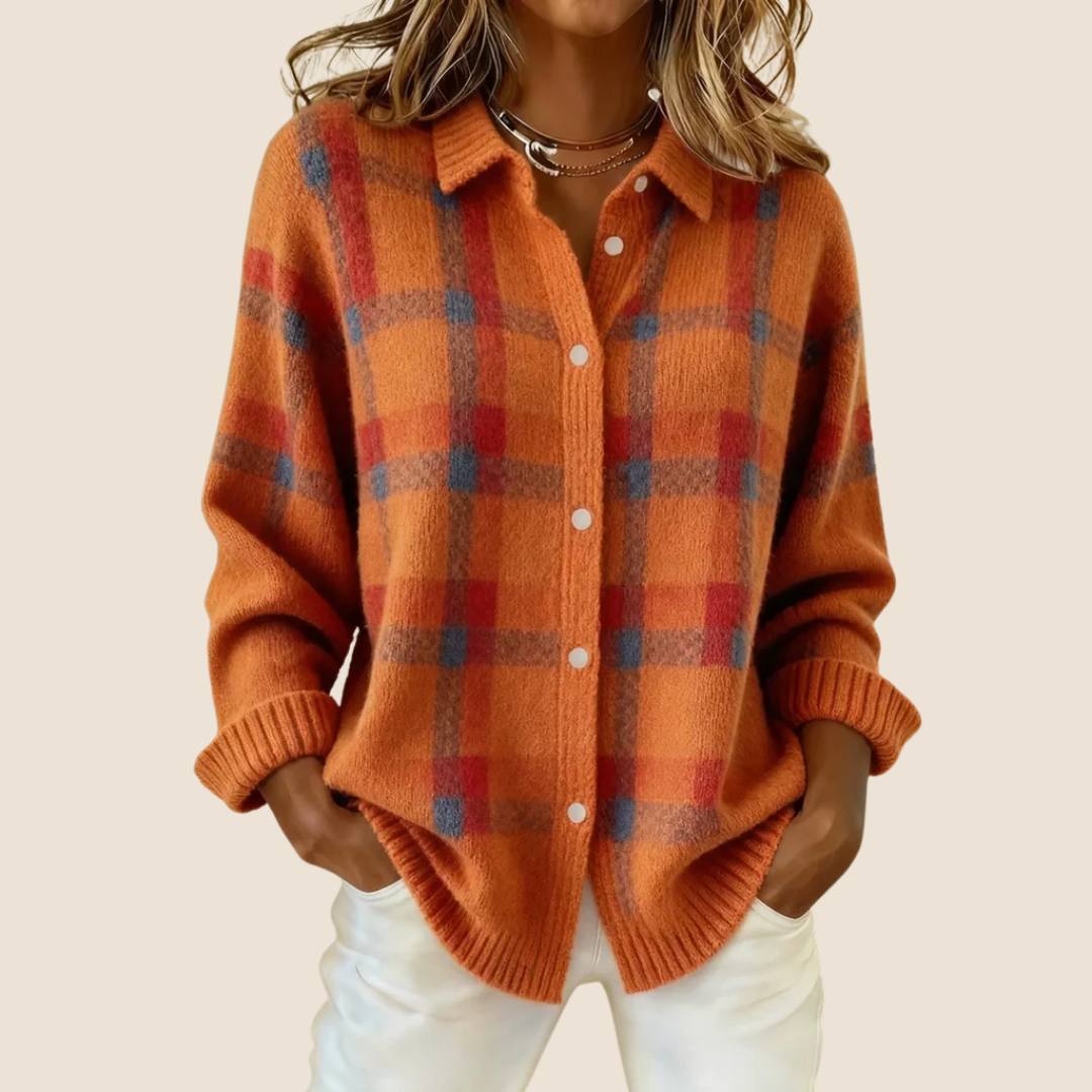 Vivienne Ingham Check Knit Cardigan