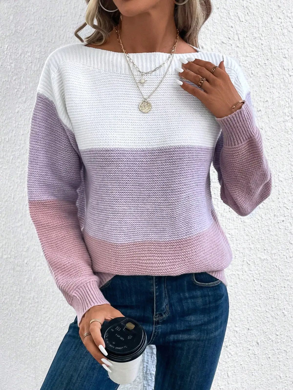 Elodie Chilton Patchwork Knit Sweater