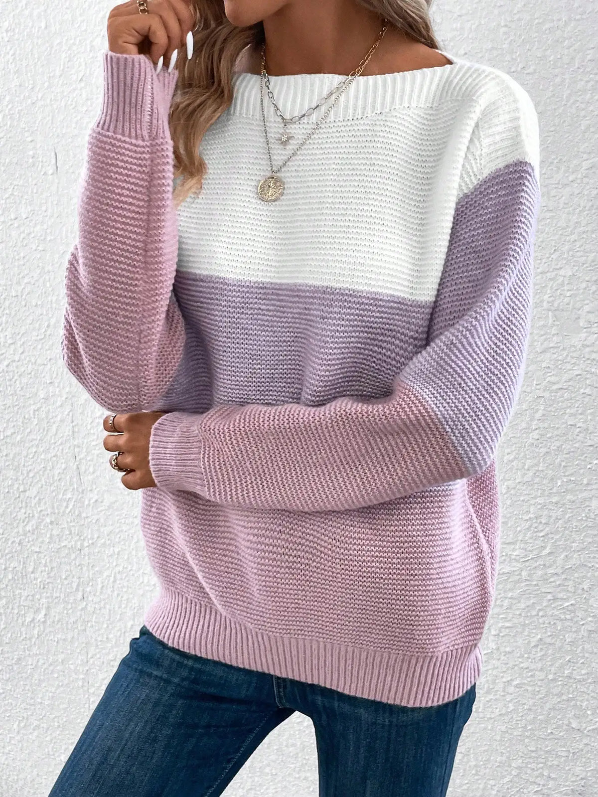 Elodie Chilton Patchwork Knit Sweater