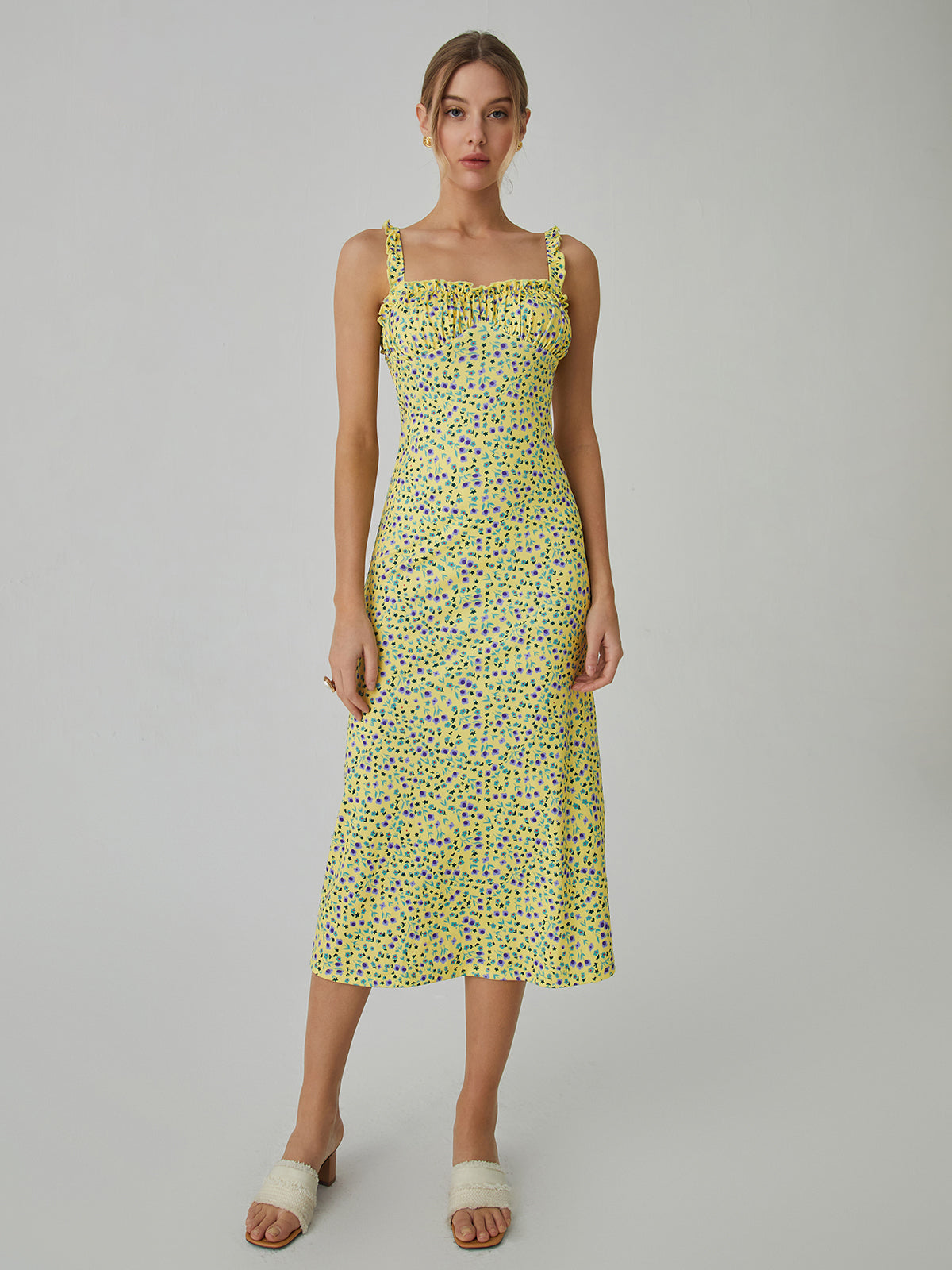 Wren Bexley Square Neck Wedding Guest Dress