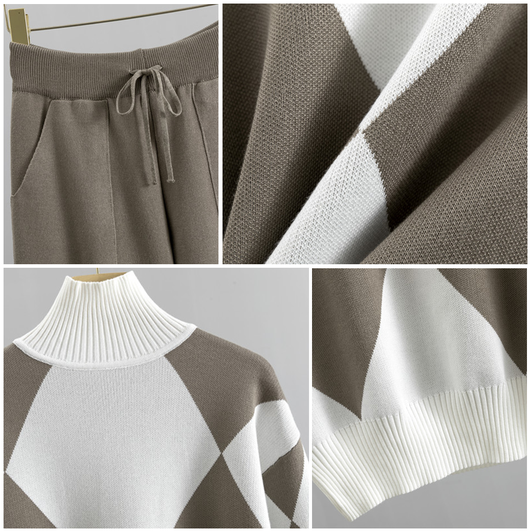Winifred Pennington Argyle Knit Matching Set