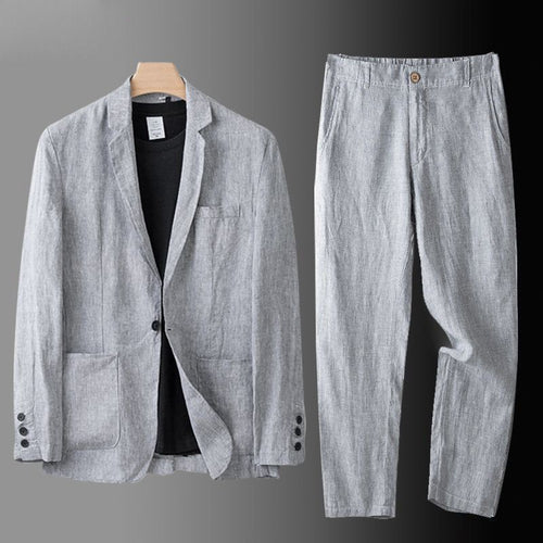Alaric Northwood Refined Linen Two Piece Suit Unstructured Blazer