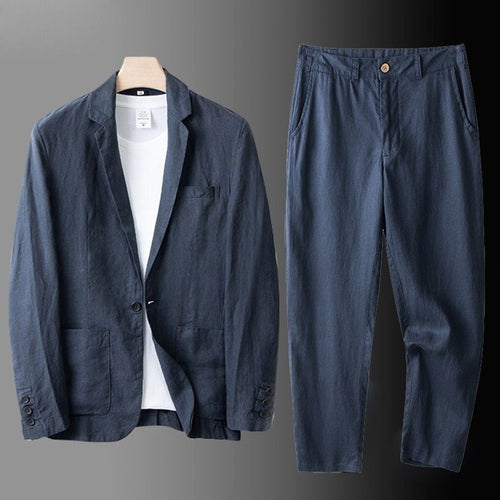 Alaric Northwood Refined Linen Two Piece Suit Unstructured Blazer