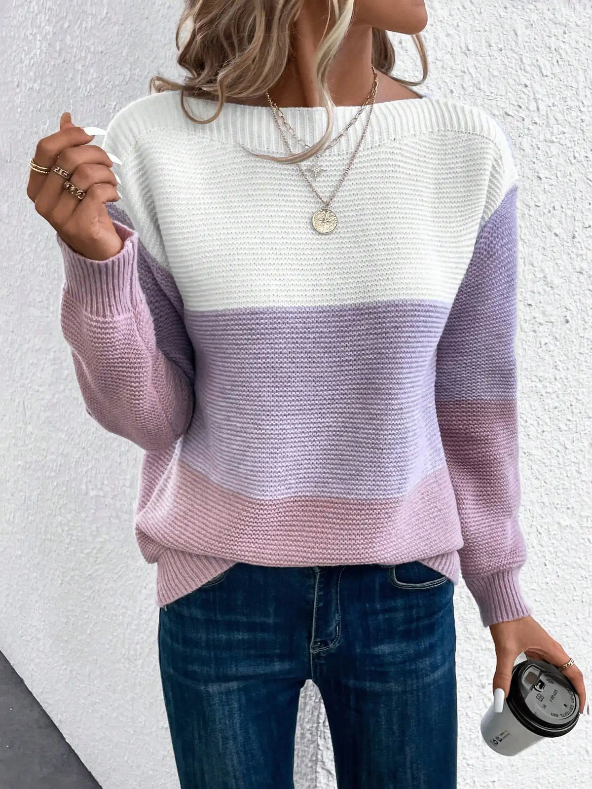 Elodie Chilton Patchwork Knit Sweater
