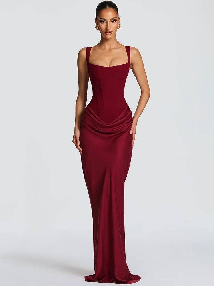 Valentina Orwell Sculpted Open Back Maxi Dress