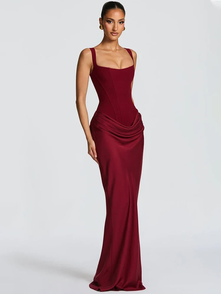 Valentina Orwell Sculpted Open Back Maxi Dress