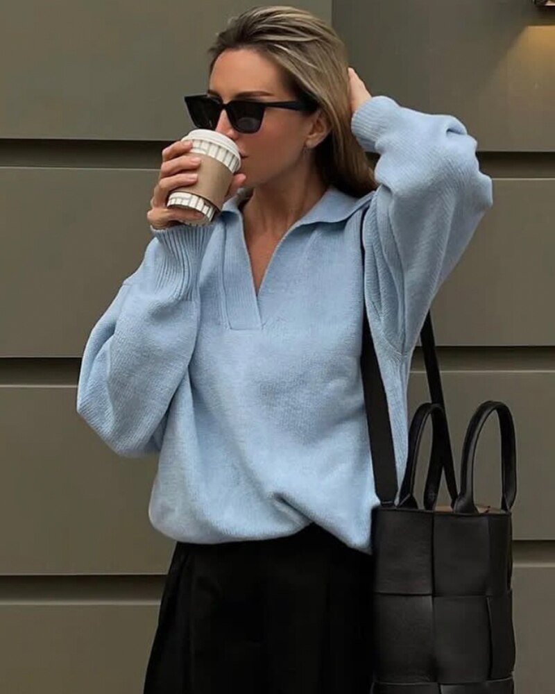 Marguerite Ingram Balloon Sleeve Knit Sweater