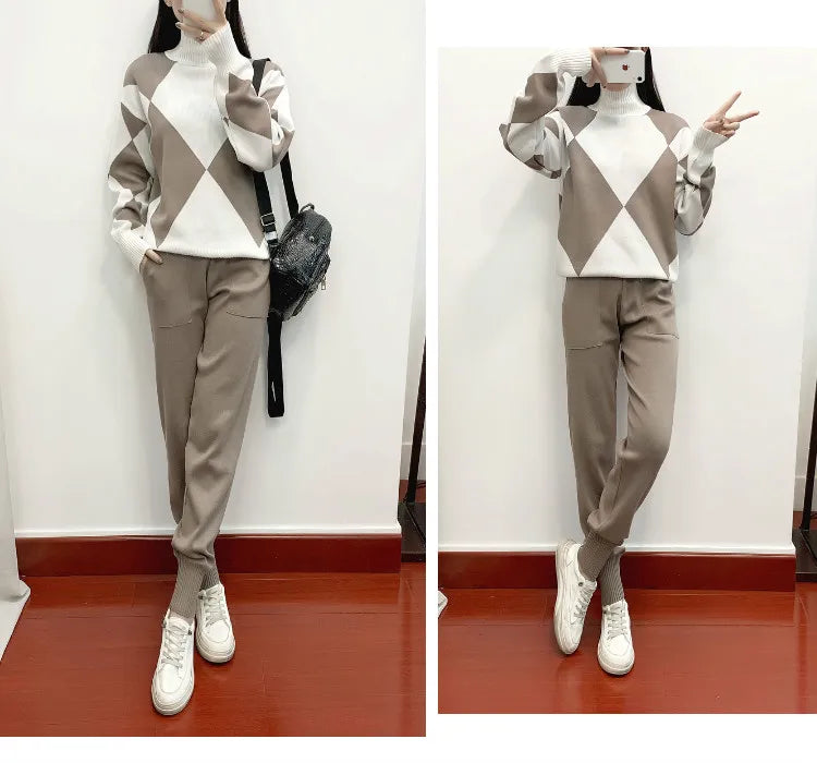 Paloma Pemberton Argyle Knit Matching Set