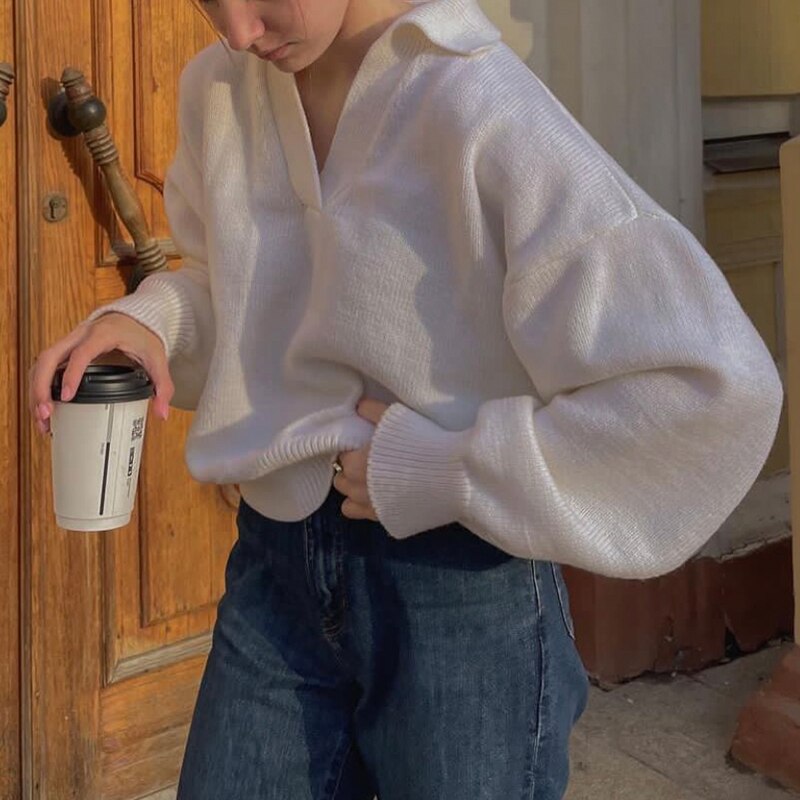 Marguerite Ingram Balloon Sleeve Knit Sweater