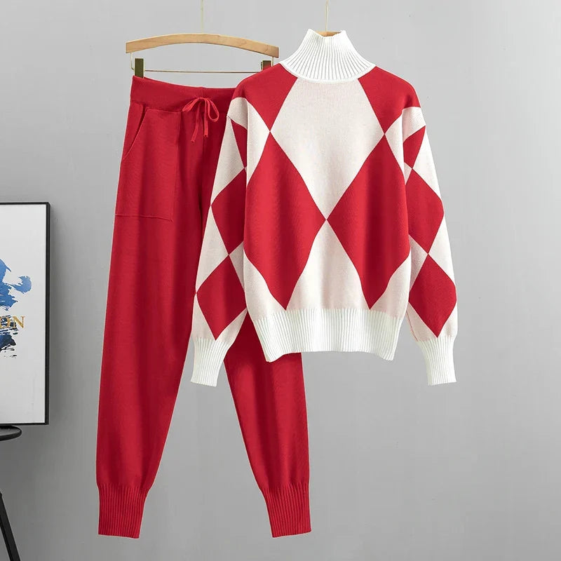 Paloma Pemberton Argyle Knit Matching Set