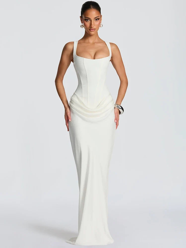 Valentina Orwell Sculpted Open Back Maxi Dress