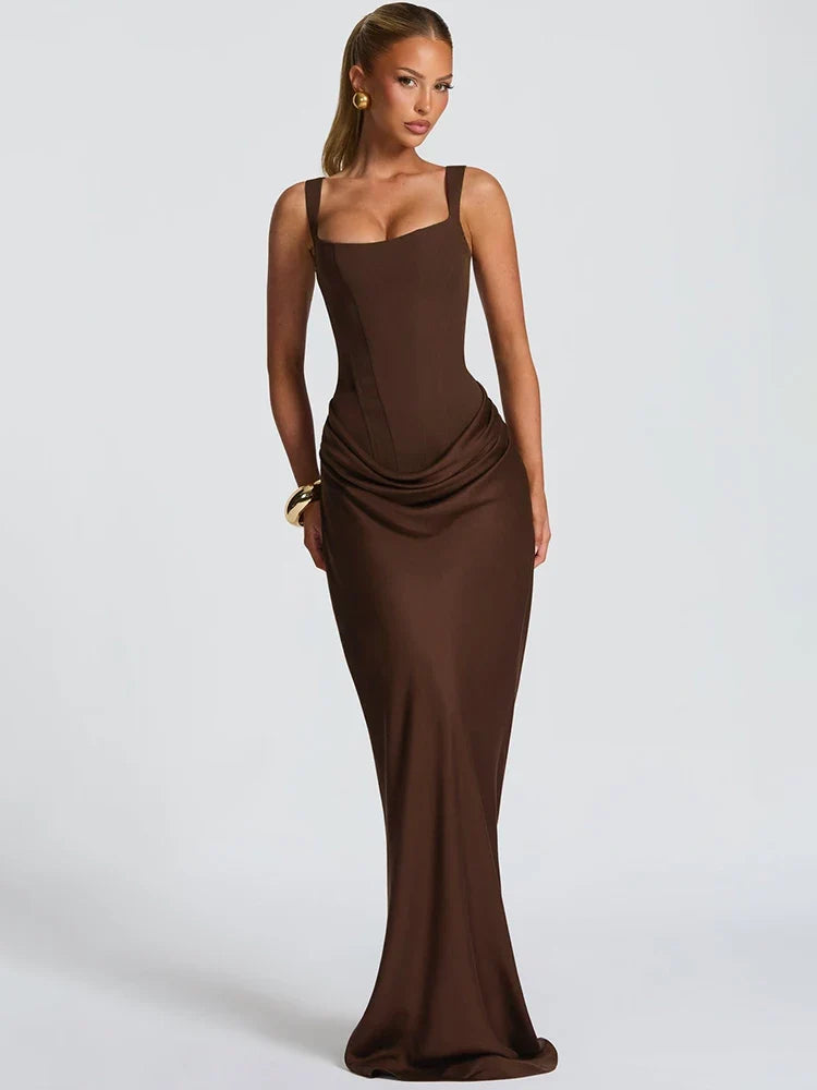 Valentina Orwell Sculpted Open Back Maxi Dress