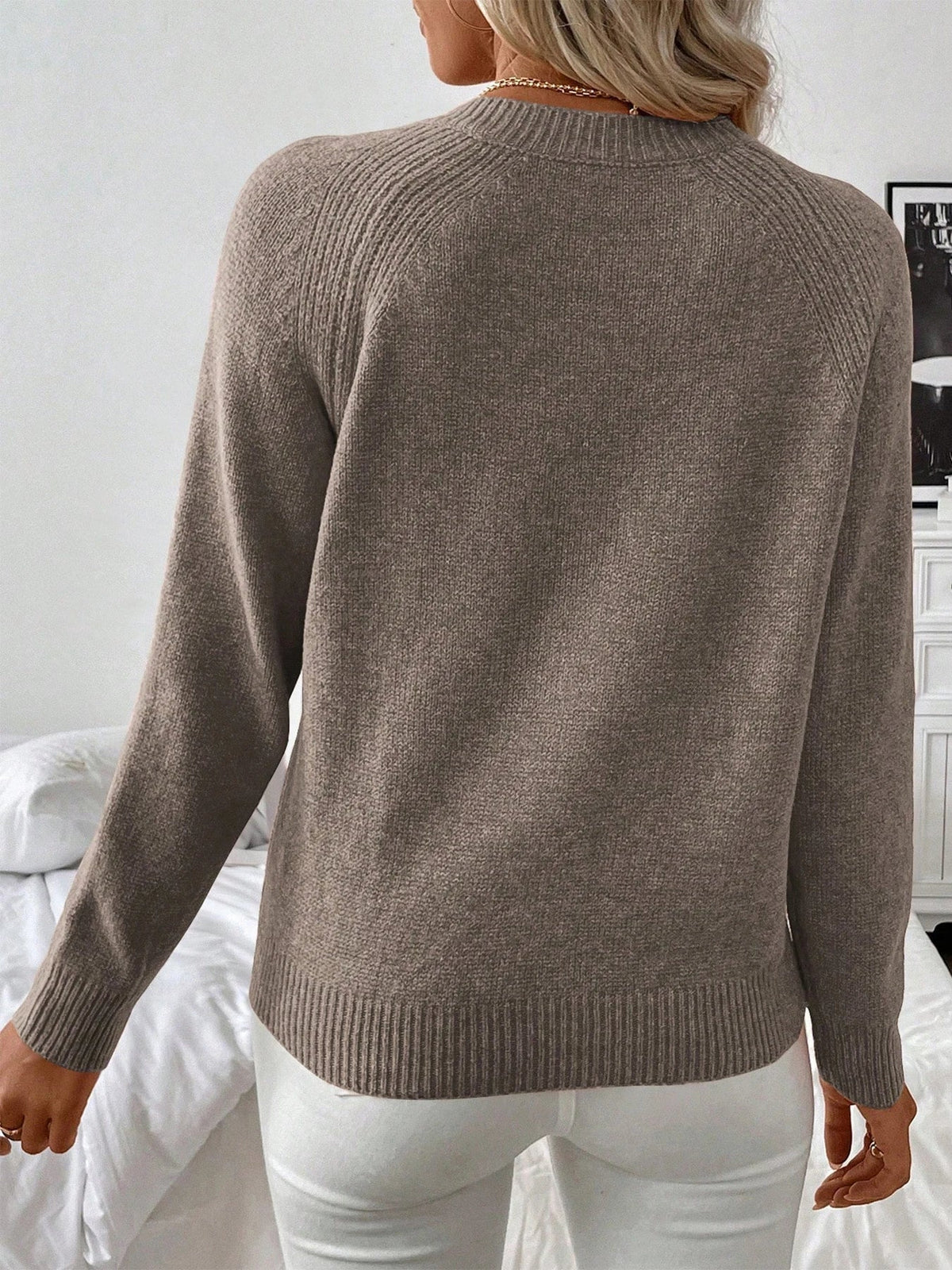 Kaia Oakleigh Button Shoulder Knit Sweater