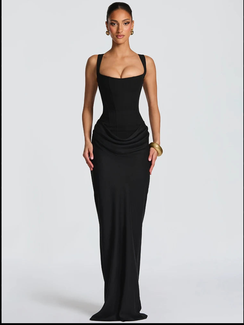 Valentina Orwell Sculpted Open Back Maxi Dress