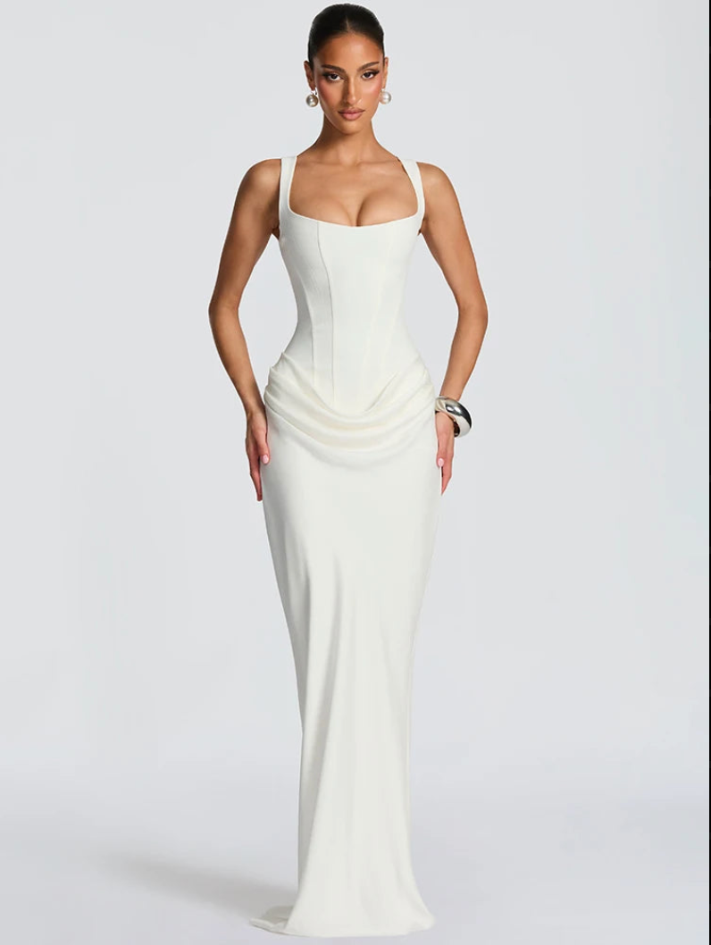 Valentina Orwell Sculpted Open Back Maxi Dress