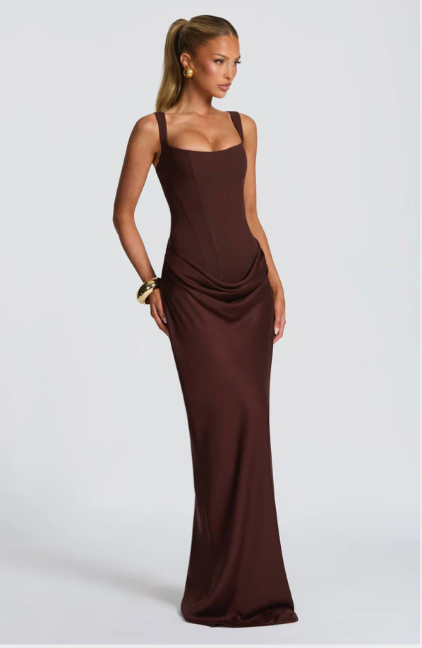 Valentina Orwell Sculpted Open Back Maxi Dress