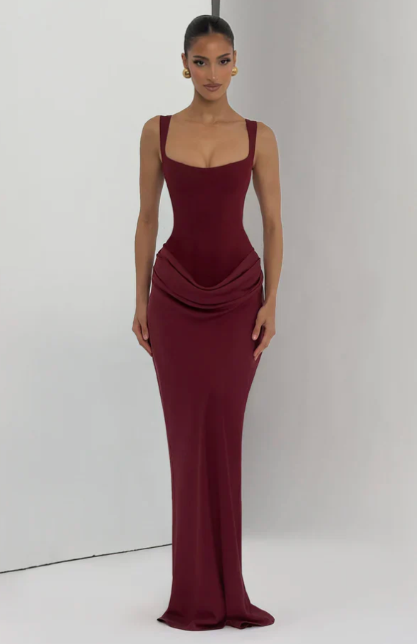 Valentina Orwell Sculpted Open Back Maxi Dress