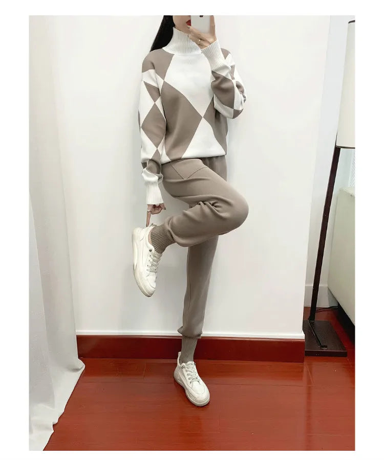 Paloma Pemberton Argyle Knit Matching Set
