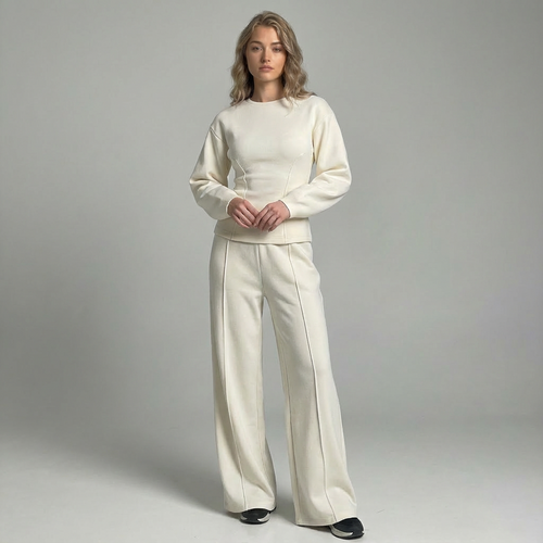Adeline Beaumont Two Piece Balloon Sleeve Knit Jumper and Trouser Set
