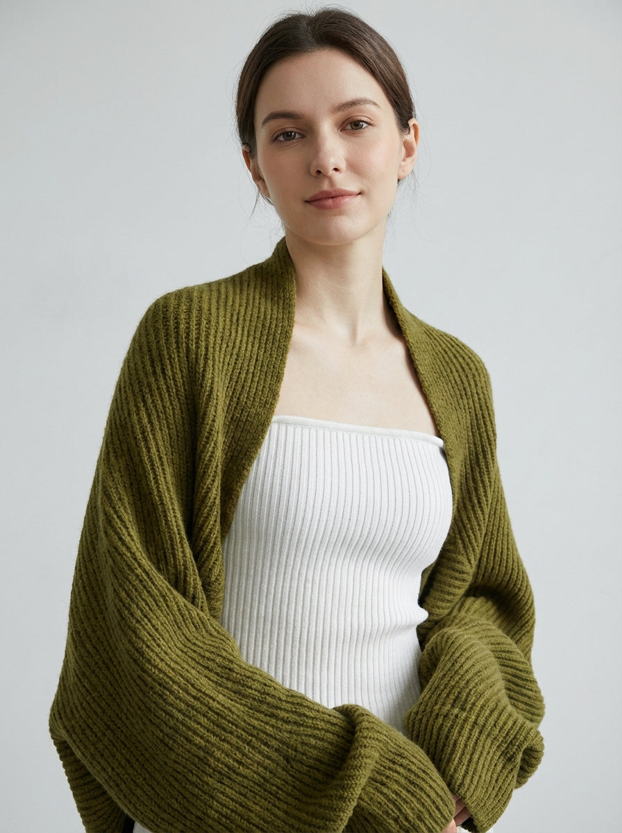 Dorothea Whitmore Balloon Sleeve Knit Cardigan