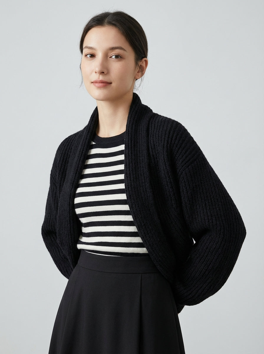 Dorothea Whitmore Balloon Sleeve Knit Cardigan