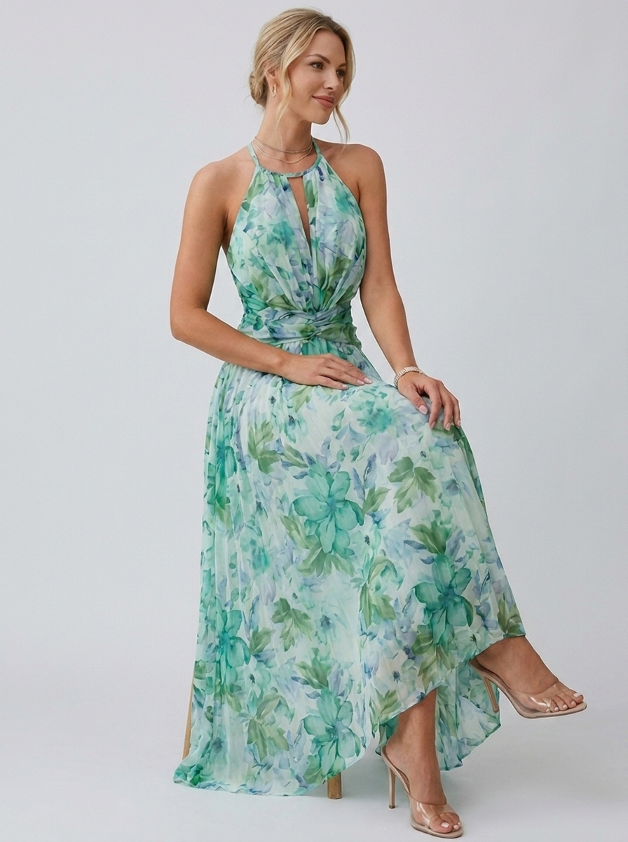 Honorine Galliard Halter Neck Wedding Guest Dress