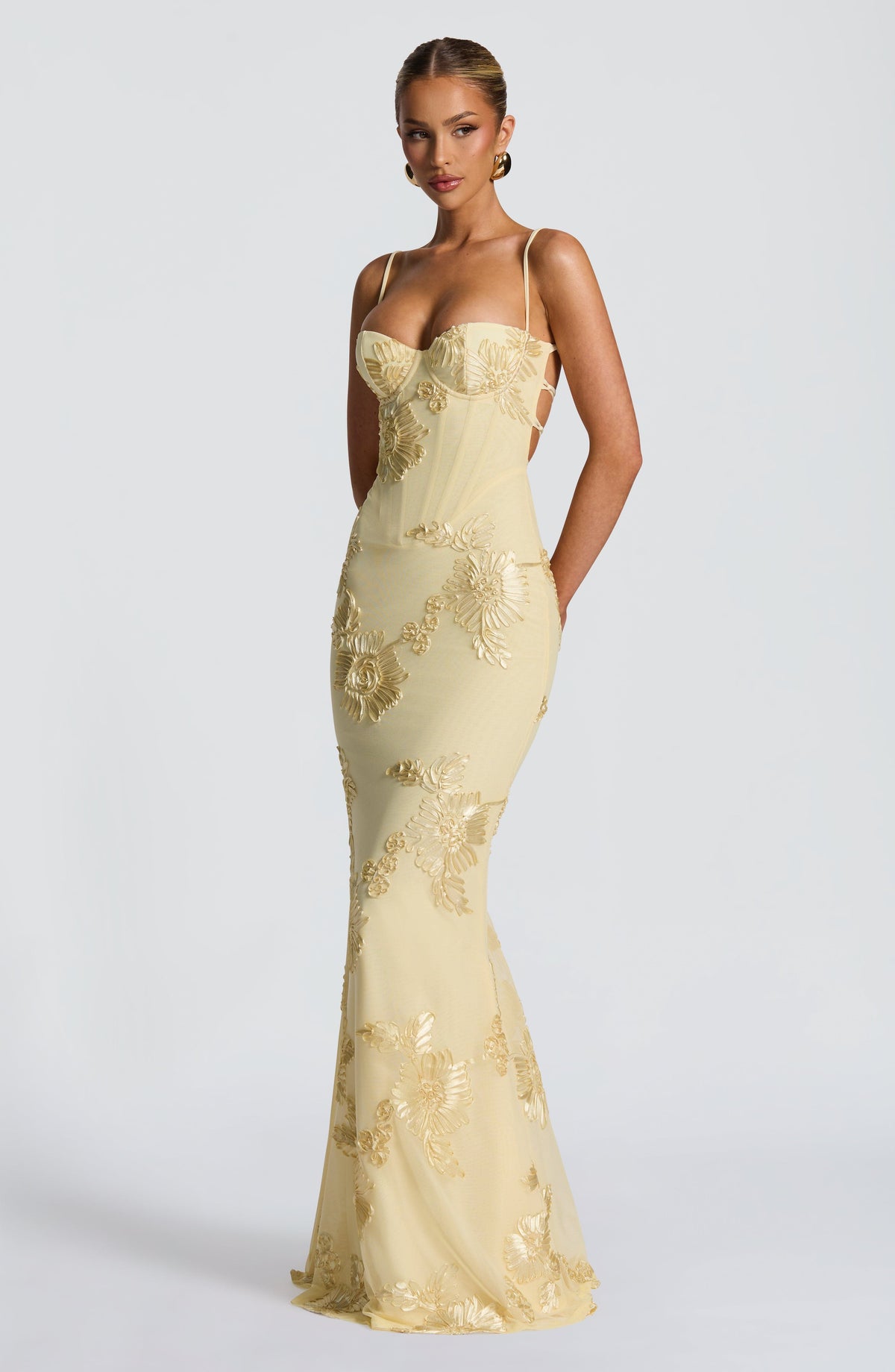 Nefertiti Danvers Corset Lace Up Maxi Dress
